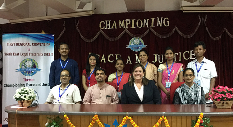 Judge Virginia Kendall with participants in the First Regional Convention of North East Legal Fraternity in Guwahati in Northeast India