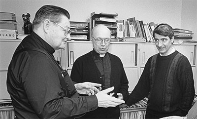 Fr. Daniel Flaherty, Fr. Fran Daly, and Ray Perpignani