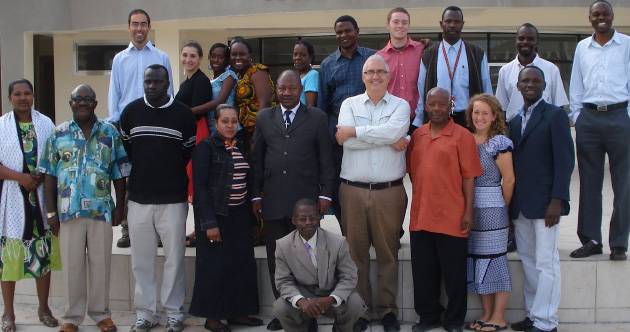 Maji ni uhai    Fr. Marty Connell, SJ, (front row, fourth from right) with staff at St. Peter Claver High School in Dodoma, Tanzania    This Swahili saying means “Water is life.” It also served as the theme of a fundraiser sponsored by Aghogho Edevbie, a lawyer and alumnus of University of Detroit Jesuit High School and Academy. The initiative raised money for a new well at St. Peter Claver High School, a Jesuit co-ed boarding school in Dodoma, Tanzania. In 2013, Aghogho volunteered at the school, where Fr. Marty Connell, a Jesuit of the Chicago-Detroit Province, served as the first headmaster.  Six years since its opening, the school has grown from 120 students to nearly 1,000. Thanks to the generosity of those who attended the fundraiser, as well as a gift from a friend of the Midwest Jesuits, the school successfully found clean water that will be of tremendous help to students! Asanteni sana na Mungu uwabariki! A warm thanks to all who helped. God bless you!