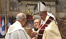 Pope Francis Celebrates Bicentennial of the Restoration of the Jesuits On September 27, 2014, Pope Francis, the first Jesuit pope, celebrated a special liturgy of thanksgiving in the Church of the Gesù in Rome to mark the 200th anniversary of the restoration of the Society of Jesus. In 1814, Pope Pius VII re-established the Society of Jesus in the universal Church after it was suppressed in 1773 by Pope Clement XIV. The date for the celebration marked the 474th anniversary since Pope Paul III approved the Society in 1540. In his homily, Pope Francis spoke about the importance of discernment: “Only discernment saves us from real uprooting, from true ‘suppression’ of the heart, which is selfishness, worldliness, the loss of our horizon. Our hope is Jesus; it is only Jesus.” After Pope Francis finished speaking, all the Jesuits present, led by Fr. Adolfo Nicolás, SJ, Superior General of the Society of Jesus, renewed their promise of commitment to the mission and to the Successor of Peter.